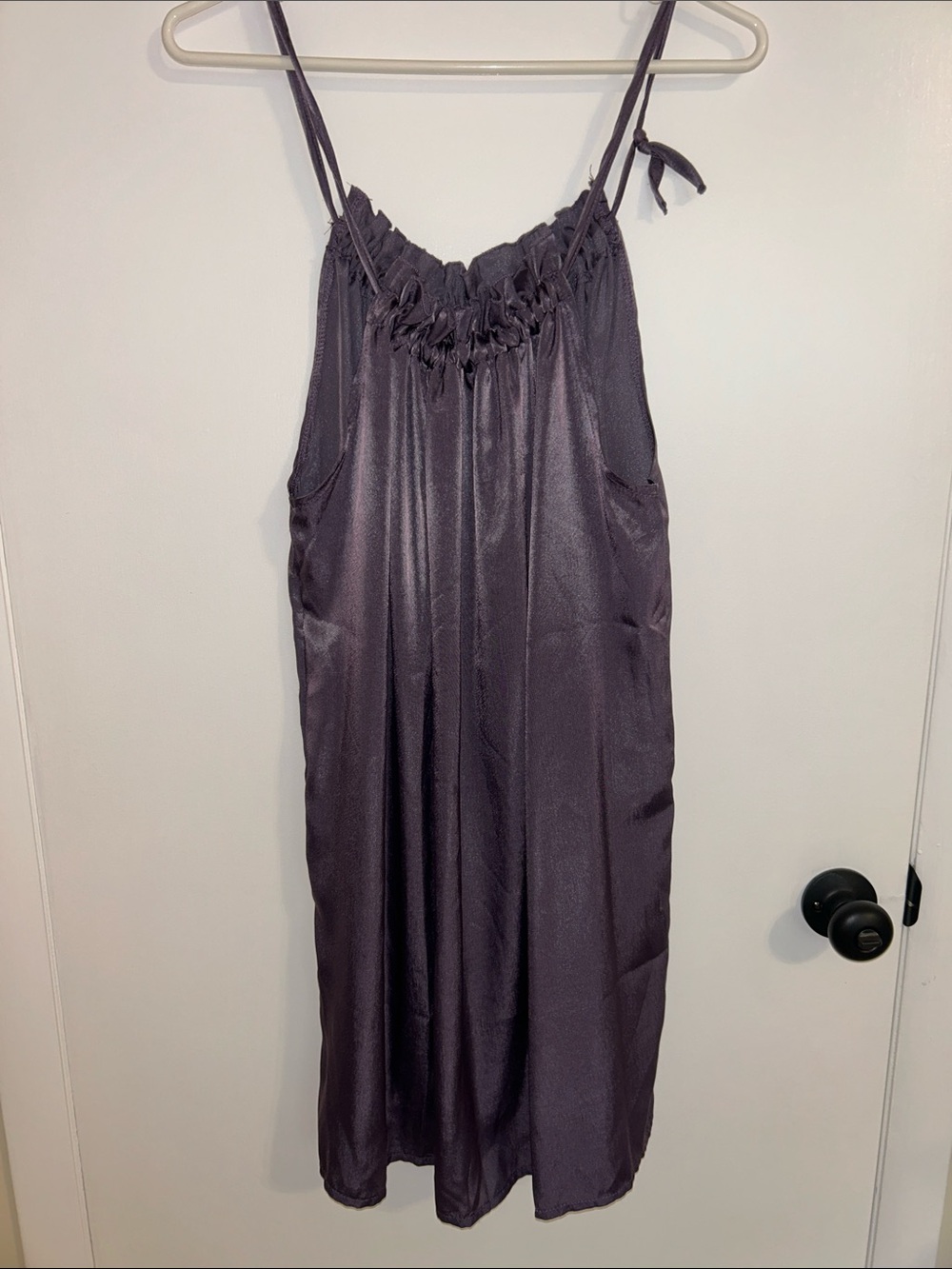 Purple Satin Slip Dress - Picture 1 of 4